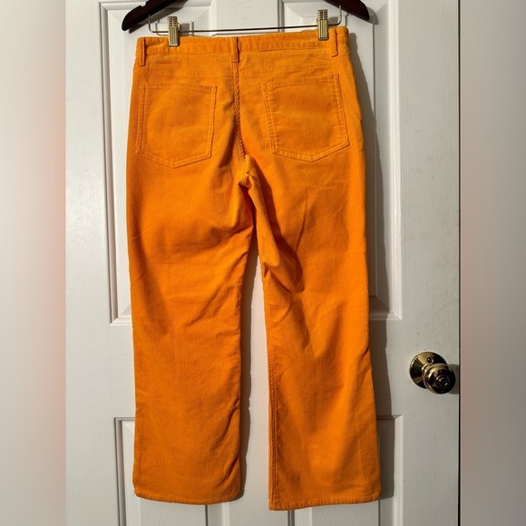 THEORY 6 VINTAGE Wilma Corduroy Straight Leg Crops Mid Rise FALL Autumn Gold - Picture 2 of 13